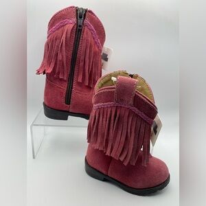NWT Toddler Size 3 R Pink Fringe Suede Boots Smoky Mountain
